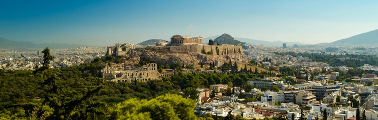 Naklejka premium acropolis parthenon caryatids landscape athesn greece morning