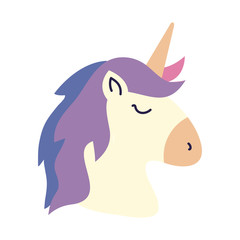 head of cute unicorn fantasy isolated icon vector illustration design