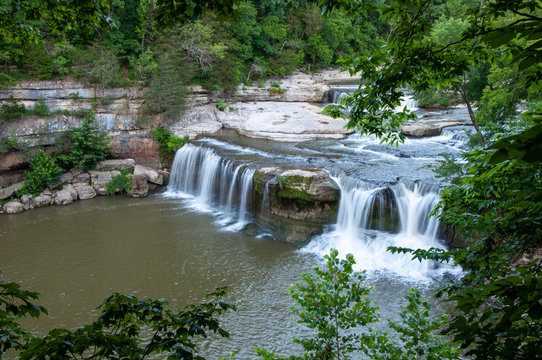 waterfall in forest in Indiana - Jennings Township, IN - Upper Cataract Falls