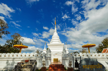 Ancient pagoda architecture Wat Phra That Khao Noi  in  Nan Province ,Thailand ,Public place allowing shooting for travel and worship  