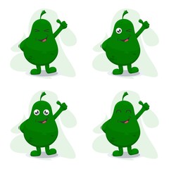 fruit avocado mascot cartoon vector