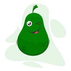 fruit avocado mascot cartoon vector