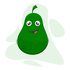 fruit avocado mascot cartoon vector