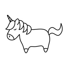 cute unicorn fantasy isolated icon vector illustration design