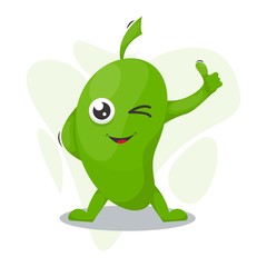 fruit mango mascot cartoon vector