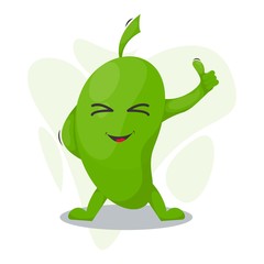fruit mango mascot cartoon vector