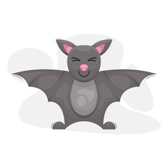 cute bat mascot cartoon vector