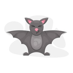 cute bat mascot cartoon vector