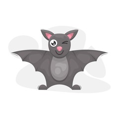 cute bat mascot cartoon vector