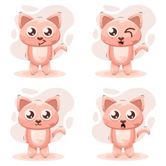 cute cat mascot cartoon vector