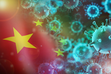 virus and flag of china