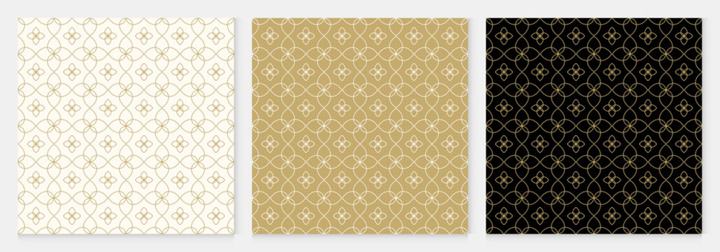 Background pattern seamless geometric line floral design abstract gold luxury color vector. Christmas background.