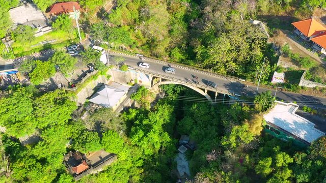 Padang Padang Beach in Bali, Indonesia. Aerial view. Shot on Hasselblad, H.265, 4k