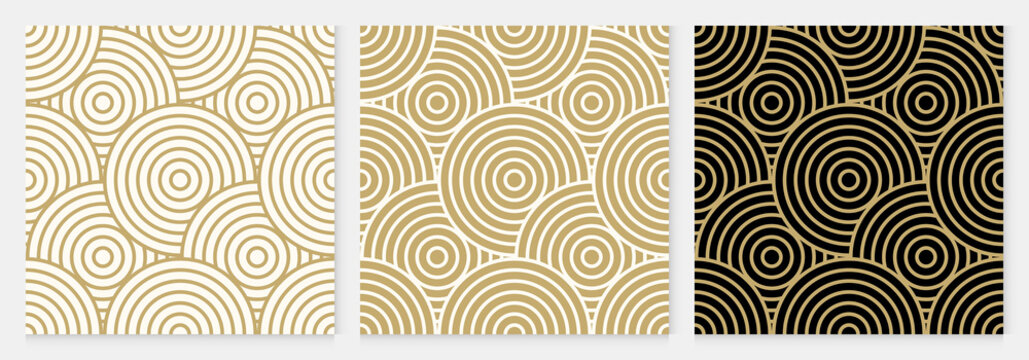 Background pattern seamless geometric line circle design abstract gold luxury color vector. Christmas background.