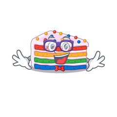 A cartoon concept of Geek rainbow cake design