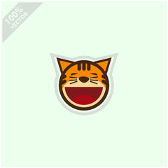 Cute tiger face emoticon emoji expression Illustration. Scalable and editable vector.	