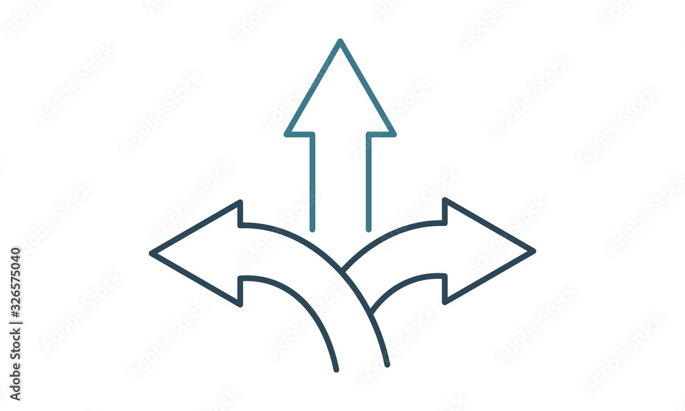 Poster way vector icon for navigation and direction concepts