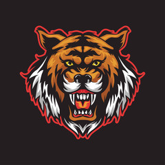 TIGER HEAD FRONT VIEW VECTOR ILLUSTRATION