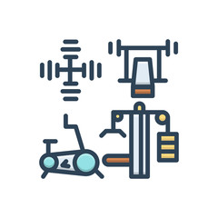 Color illustration icon for gym 
