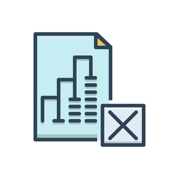 Color illustration icon for Report Delete