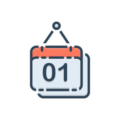Naklejka premium Color illustration icon for Calendar