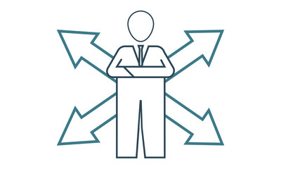 Decision icon for choice-making and strategy