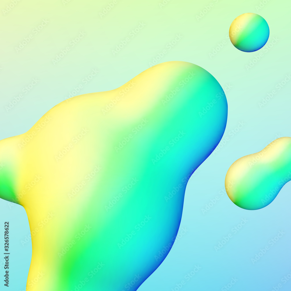 Poster fluid design liquid blobs with vibrant intense colors abstract background