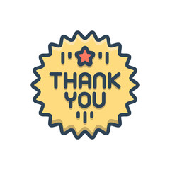Color illustration icon for thankyou  