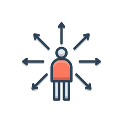 Color illustration icon for decision