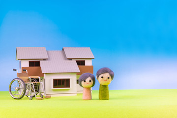 車椅子　バリアフリー住宅　老夫婦　老後