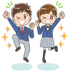 高校生 女子高生 男子高生 マンガ アニメ キャラクター イラスト