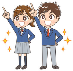 高校生 女子高生 男子高生 マンガ アニメ キャラクター イラスト