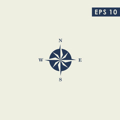 Marine Modern Logo Design With Wind Direction Vector Template