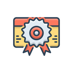 Color illustration icon for licence 