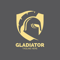 Gladiator mask , Spartan helmet logo template vector icon design