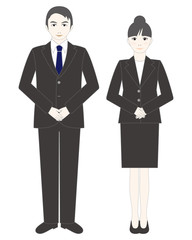 スーツを着た男女のイラスト
