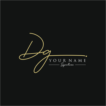 Letter DG Signature Logo Template Vector
