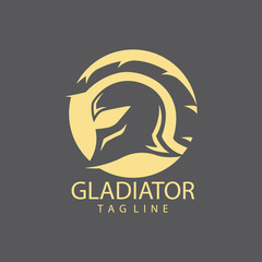 Gladiator mask , Spartan helmet logo template vector icon design
