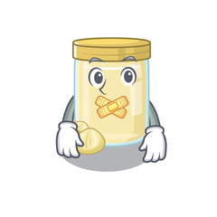 cartoon character design macadamia nut butter making a silent gesture