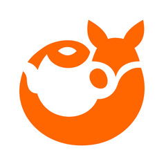 Redhead fox with teapot. Perfect for logo or illustration for cafe, restaurant or tearoom.