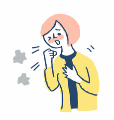 咳をする女性