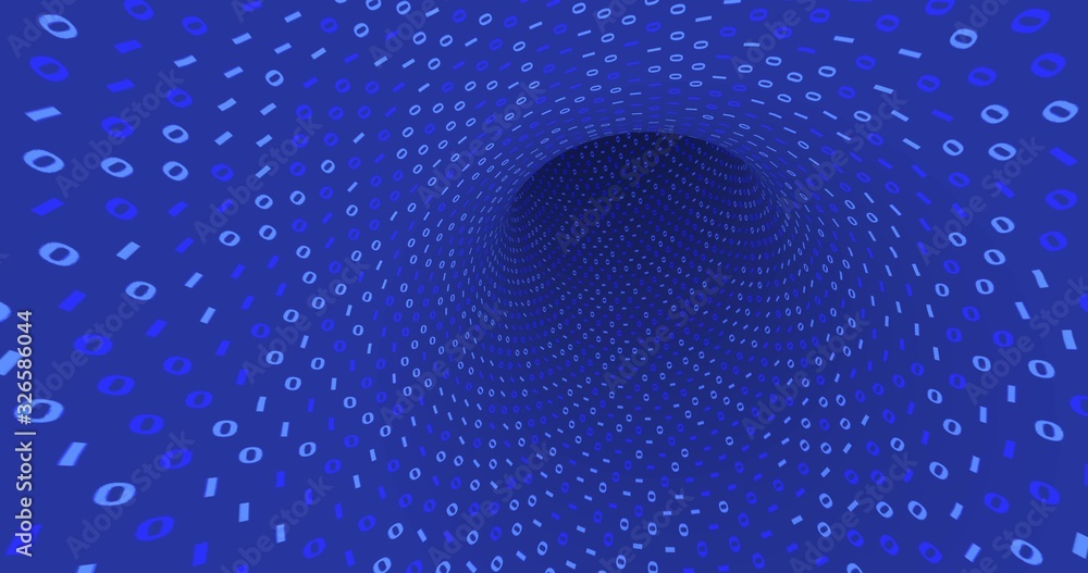 Aufkleber neon digital binary tunnel. background for network, big data, data center, digital event. 3d illustr