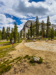 View of Mount Lambert Dome in the Sierra Nevada, California, USA.