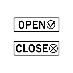 open close icon vector template