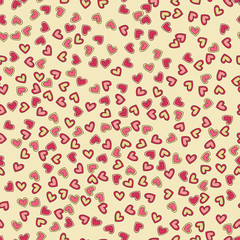 Shape of pink hearts.