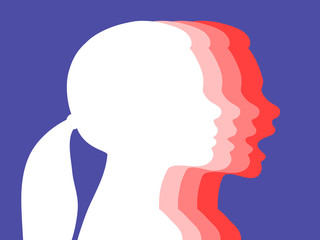 A woman holding back his anger. The concept of hidden aggression. Vector illustration