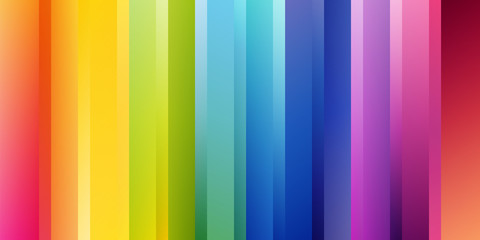 Rainbow strippes decoration. Colorful abstraction design elements. Vector horizontal borders with copy space.