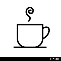 Coffee cup icon. Vector illustration on white background