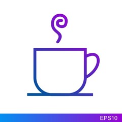 Coffee cup icon. Vector illustration on white background