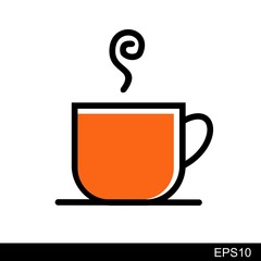 Coffee cup icon. Vector illustration on white background